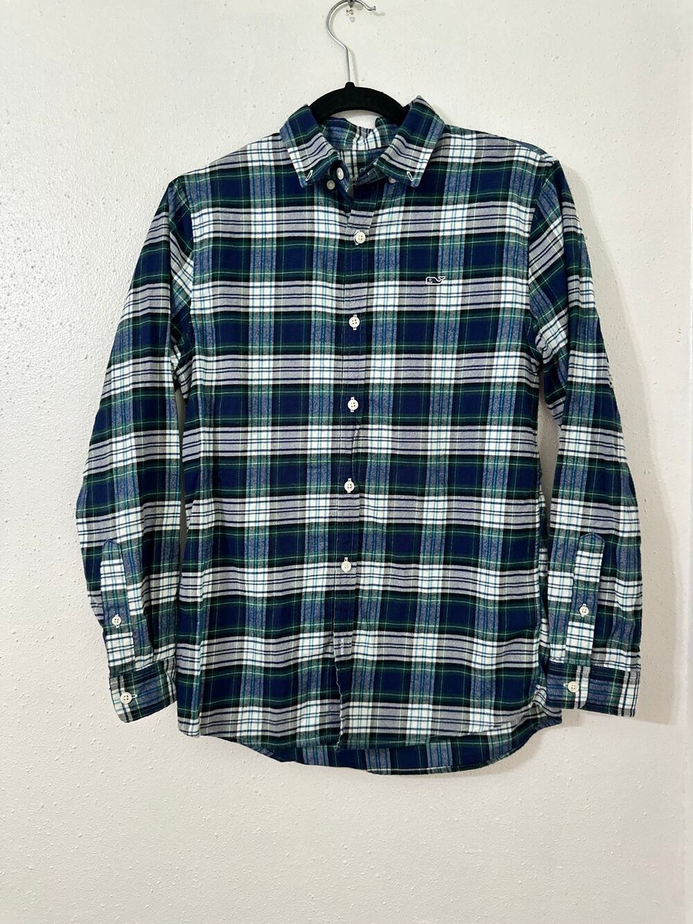 Vineyard Vines flannel plaid boys shirt size 16 (L)